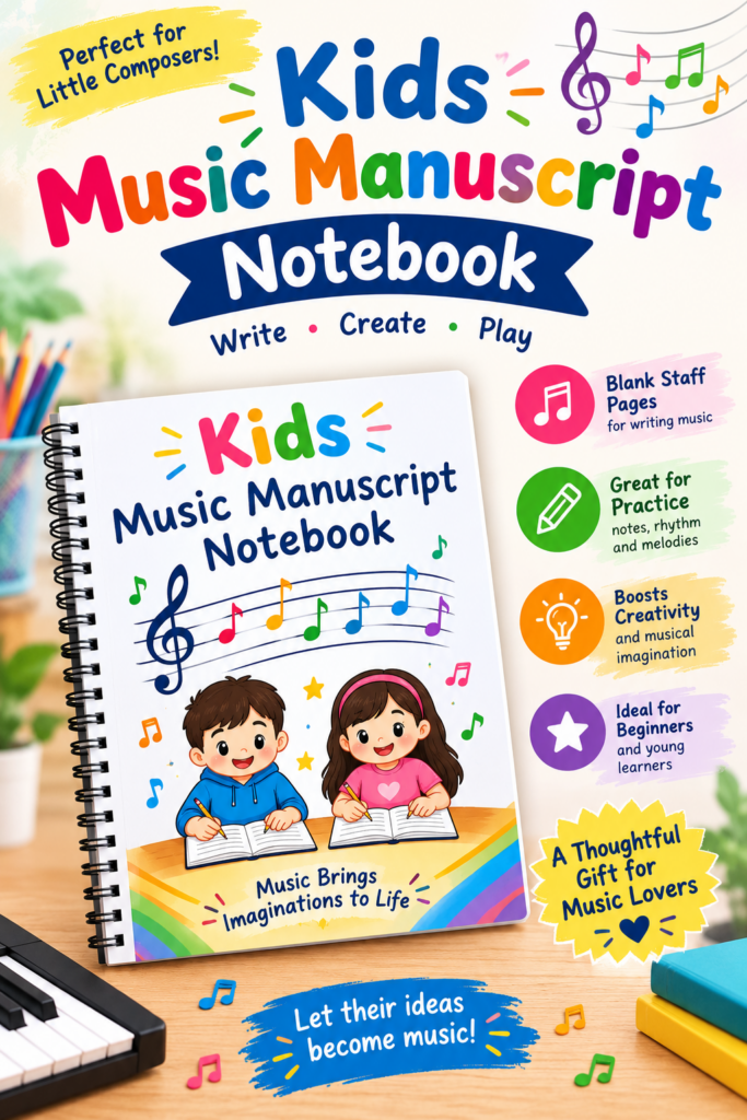 100 Pages Blank Wide Staff Music Manuscript
